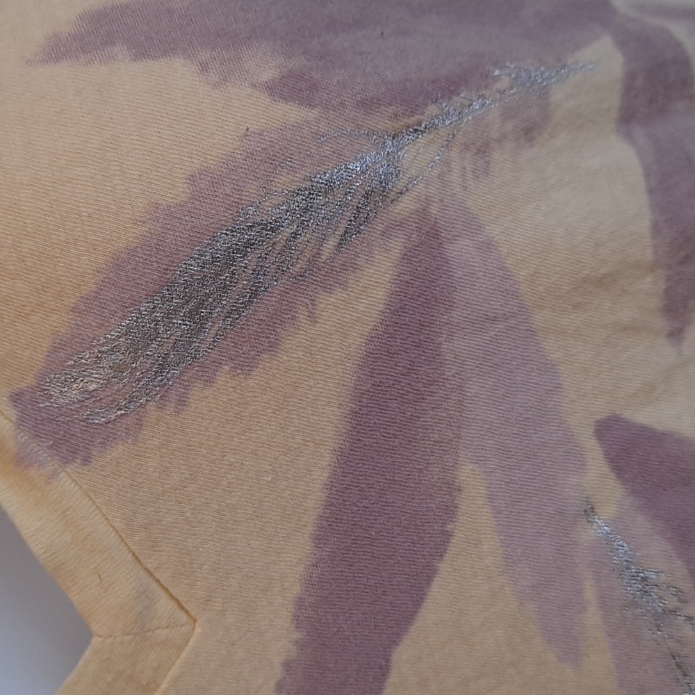 American Eagle Outfitters Yellow V-Neck Top With Feather Print - Picture 3 of 5